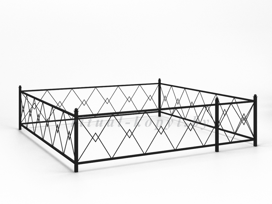 Ограда на кладбище из металла с полимерным покрытием в Копыле